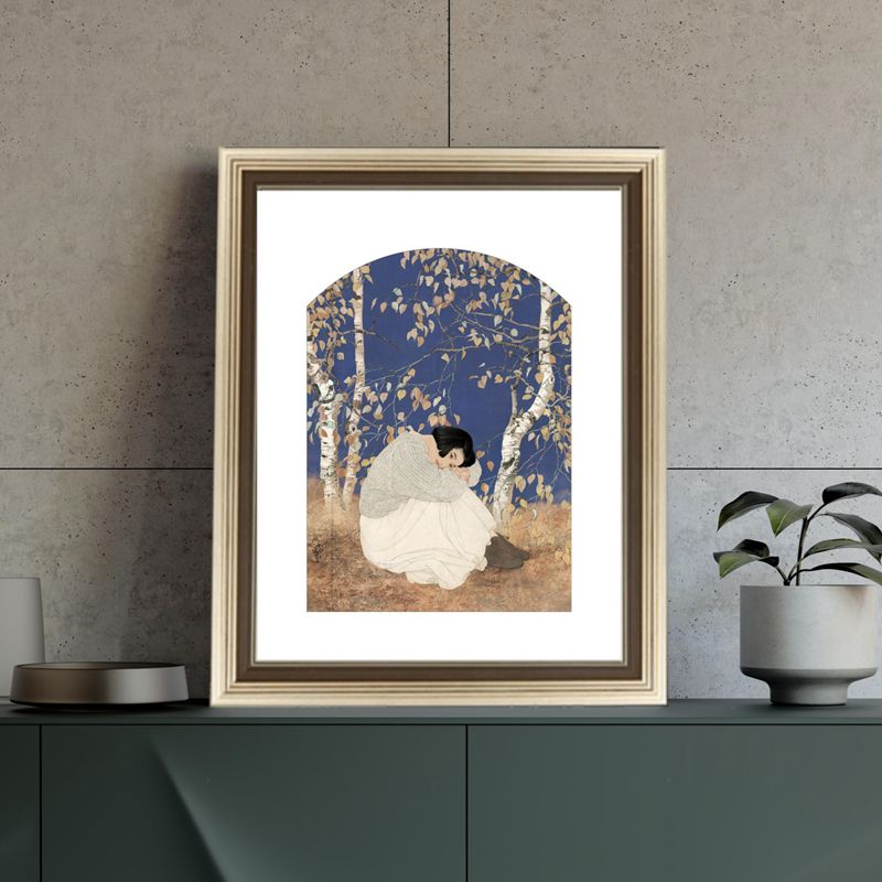 中国工笔画泰斗何家英 《秋冥》银箔画