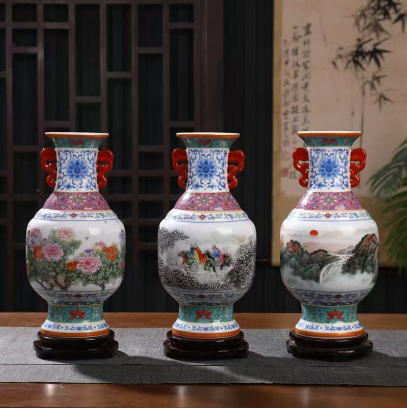 张松茂三绝瓷王尊 《国色天香》尊、《江山多娇》尊、《三顾茅庐》尊