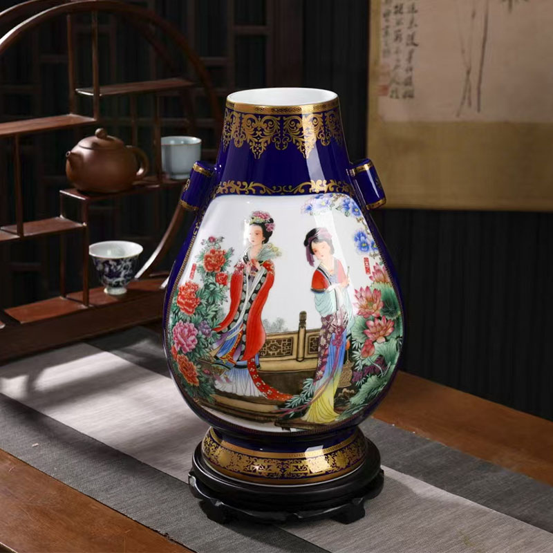 张松茂、徐亚凤联袂创作 天下四美双耳福桶尊瓷瓶